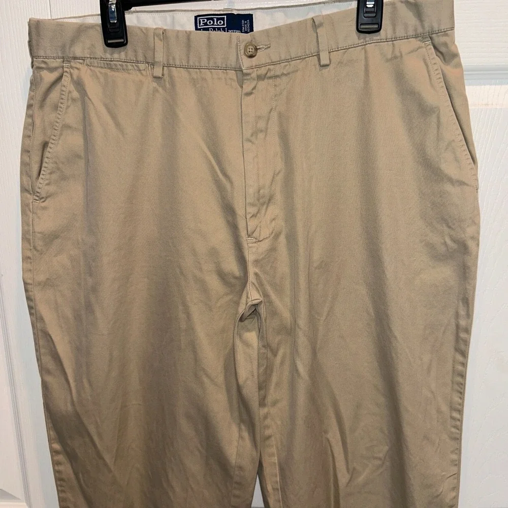Polo Ralph Lauren Chino Pants 36x32 Mens Khaki Tan‎ Straight Leg Cotton Twill